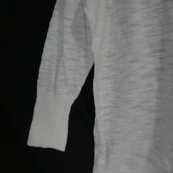 JERSEY By JACOB | medium | Knit White Cotton Lightweight Long Sleeve Sweater - Picture 14 of 16